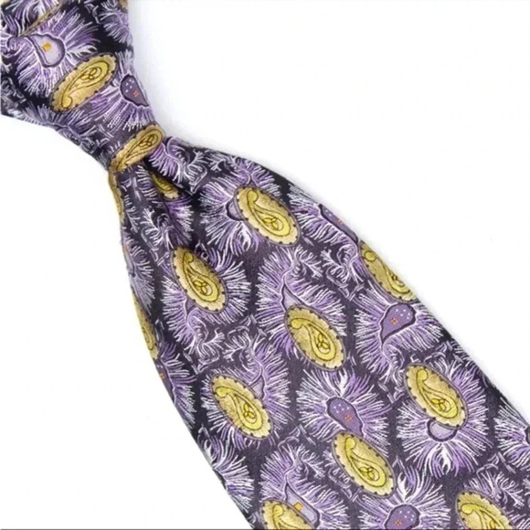 Robert Talbott Other - Robert Talbott Best of Class Mens Silk Necktie Purple Gold Ornate Paisley Tie